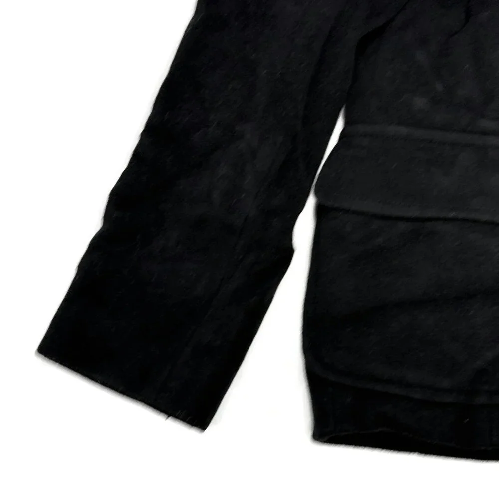 Michael Kors Womens Pea Coat 100%‎ Wool Black Buttons Size 6 Classic Military